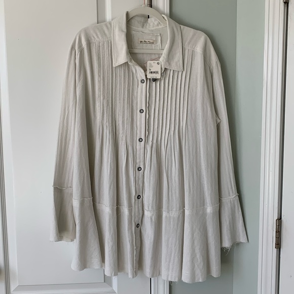NWT Free People Brooks Pintuck Top Button Down - Picture 4 of 16